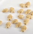 Creamy beige fish-shaped ceramic beads with detailed scales for DIY jewelry making - Small Fish Style (New 16#) / 1 Piece / Khaki