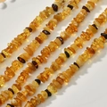 Macro detail of irregular polished amber resin beads for DIY jewelry making - Amorphous Crushed Amber Style (26#5*8mm)