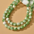 Detail of 8mm green and white marbled Persian jade beads for DIY jewelry making - 10mm (Approx. 40 Pieces) / Green and White Smudged