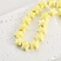Chunky cream yellow star-shaped ceramic beads for DIY jewelry and handmade crafts - Light Yellow