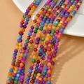 Brins de perles de nacre arc-en-ciel pour la création de bijoux DIY et l'artisanat - Perle Ronde (6#) / 4mm (1 Brin environ 90 perles) / Coloré