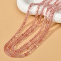 Vue détaillée de perles cylindriques en pierre rose translucide 4x4mm pour bijoux - Style Cylindrique (1#) / 4*4mm (Env. 95 Perles/Fil) / Quartz Pastèque