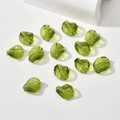 Macro shot of olive green irregular glass leaf beads for DIY jewelry making - 1 Piece Pack / Olive Green