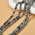Detailed close-up of 4x4mm natural stone cylinder beads for DIY jewelry making - Cylindrical Style (5#) / 4*4mm (Approx. 95 Beads/Strand) / Map Stone