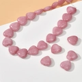 Pink heart-shaped natural stone beads for DIY jewelry making and handmade crafts - Strawberry Pink Heart