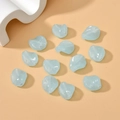 Macro shot of light blue translucent petal-shaped glass beads for DIY jewelry making - 1 Piece Pack / Sky Blue Jade Color