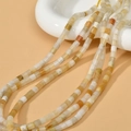 Macro de perles cylindriques en pierre naturelle colorée 4mm pour bijoux DIY - Style Cylindrique (12#) / 4*4mm (Env. 95 Perles/Fil) / Jade Jaune