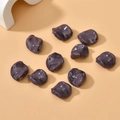 Macro detail of irregular purple marble resin leaf beads for DIY handmade jewelry crafts - 1 Piece Pack / Purple Ceramic Color