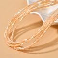 Perle a tubo in madreperla naturale 3x5mm per collane e orecchini fai-da-te con riflessi - 3x5mm (Circa 80 perline/filo) / Arancione Chiaro
