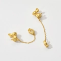 Colgantes de conejo dorado con cadena y pez para accesorios de joyería DIY - Cadena de Colgante de Conejo