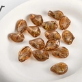 Perline in vetro foglia di salice ambra con foglia d'oro per creazione gioielli - Caffè Caramello