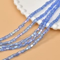 Perline quadrate in vetro blu da 4mm con finitura AB per creazione di gioielli - Aurora Blu Reale Quadrato 4mm
