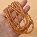 Détail de perles carrées de 4mm en verre dépoli orange pour la création de bijoux - 5# Cube Orange Rouge Mat (4mm)
