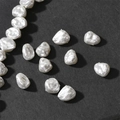 Macro shot of irregular white baroque pearl beads for vintage DIY jewelry on black background - 15# Medium Petal Shape (1 Pc, Approx 8*9mm)