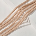 Perles cylindriques en acrylique beige pastel pour bijoux DIY sur socle blanc - 38 Pièces/Fil / 5# Rose Nude