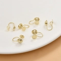 Pack of 6 gold plated 14k spiral earring converters for DIY jewelry making clip-on earrings - 14k Gold Flat Disk Style