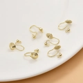 6 pieces of 14k gold plated spiral ear clip components for non-pierced DIY earrings - 14k Gold Bead Style