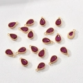 14k gold plated red teardrop zircon pendants for DIY jewelry making set of 18 pieces - Rose Red Teardrop