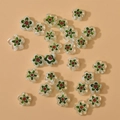 Translucent flower millefiori glass beads in green and red for DIY jewelry making - 9# Green Millefiori Bead
