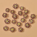 Brown and purple millefiori flower glass beads for DIY jewelry making sets - 11# Purple Millefiori Bead