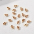 14k gold plated drop-shaped champagne zircon charms with beaded edges for DIY jewelry - Champagne Teardrop