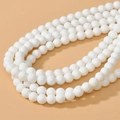 Strand of 8mm white glass round beads for DIY handmade necklace and jewelry making - Porcelain White