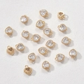 14k gold plated heart birthstone charms for DIY jewelry making and necklace crafts - White Zirconia Heart