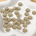 Detail von 12mm rauchgrauen Acryl-Blumenperlen mit Goldrand für DIY-Schmuckherstellung - Grau