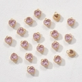 14k gold plated heart birthstone pendants with pink crystals for DIY jewelry making - Pink Zirconia Heart