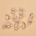 Detailed view of 18k gold plated silicone earring backs and earring stoppers for DIY making - Rose Gold 7mm