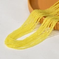 Close-up of 3mm lemon yellow faceted glass beads for DIY jewelry making and crafts - Yellow (14#)