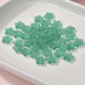 Matte mint green 12mm star-shaped frosted Czech glass beads for DIY jewelry making - Peacock Blue Star