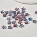 Star shaped 12mm frosted glass beads with red and blue gradient for DIY jewelry making - Red And Blue Stars