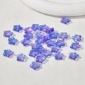 Star-shaped 12mm AB frosted Czech glass beads in gradient purple and blue for DIY jewelry - Purple Star