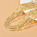 2mm square faceted crystal glass beads in ice cream colors for DIY jewelry making - Orange Yellow AB