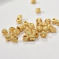 Cuentas espaciadoras doradas con textura para creación de joyas DIY y collares - Oro de 18K