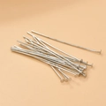 Spilli a testa piatta in metallo argento per creazione di gioielli fai-da-te e perline - Spillo a Testa Piatta Placcato Platino 18mm
