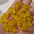 Translucent yellow glass leaf beads for DIY handmade jewelry crafting bracelets - 1 Piece Pack / Gradient Yellow