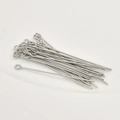 Silver plated eye pins for DIY jewelry making with polished finish and loop detail - 10# Platinum Color 18mm