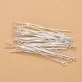 Bright silver eye pins for DIY jewelry making necklaces and beaded bracelets - 19# Silver Plated 18mm
