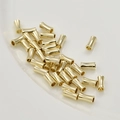 Polished 14k gold-plated hourglass spacer beads for DIY jewelry making and necklaces - Cylindrical Bamboo Bead / 14K Gold