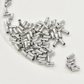 Polished silver-plated bamboo-shaped barrel spacer beads for DIY jewelry making - Cylindrical Bamboo Bead / Silver