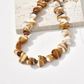 Handmade marble textured heart glass beads for DIY necklaces and bracelets decoration - Milk Coffee Heart