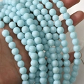 Sky blue 8mm round glass beads with polished finish for DIY jewelry making and crafts - Sky Blue