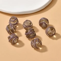 Dettaglio di perline in vetro da 13mm con linee viola e glitter dorati per gioielli - Viola (5#)