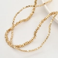 Detailed close-up of golden irregular geometric beads for DIY jewelry making material - Design No.3 / 4x3mm / Gold