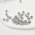 Cuentas espaciadoras trenzadas en plata para creación de joyas DIY mostradas a granel - Oro blanco