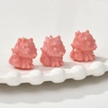 Perles renard sculptées en corail bambou rose pour bijoux et pendentifs DIY - Forme de Renard à Neuf Queues (17#)