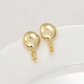 Connecteurs de boucles d'oreilles étoiles ovales en or et zircon pour bijoux DIY - Style Clou Ovale Motif Étoile / Or (11# Or)