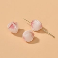 Dettaglio macro di perle di loto in acrilico rosa sfumato per gioielli fai da te e hobby - Bocciolo di Fiore (12#) / 10*11mm